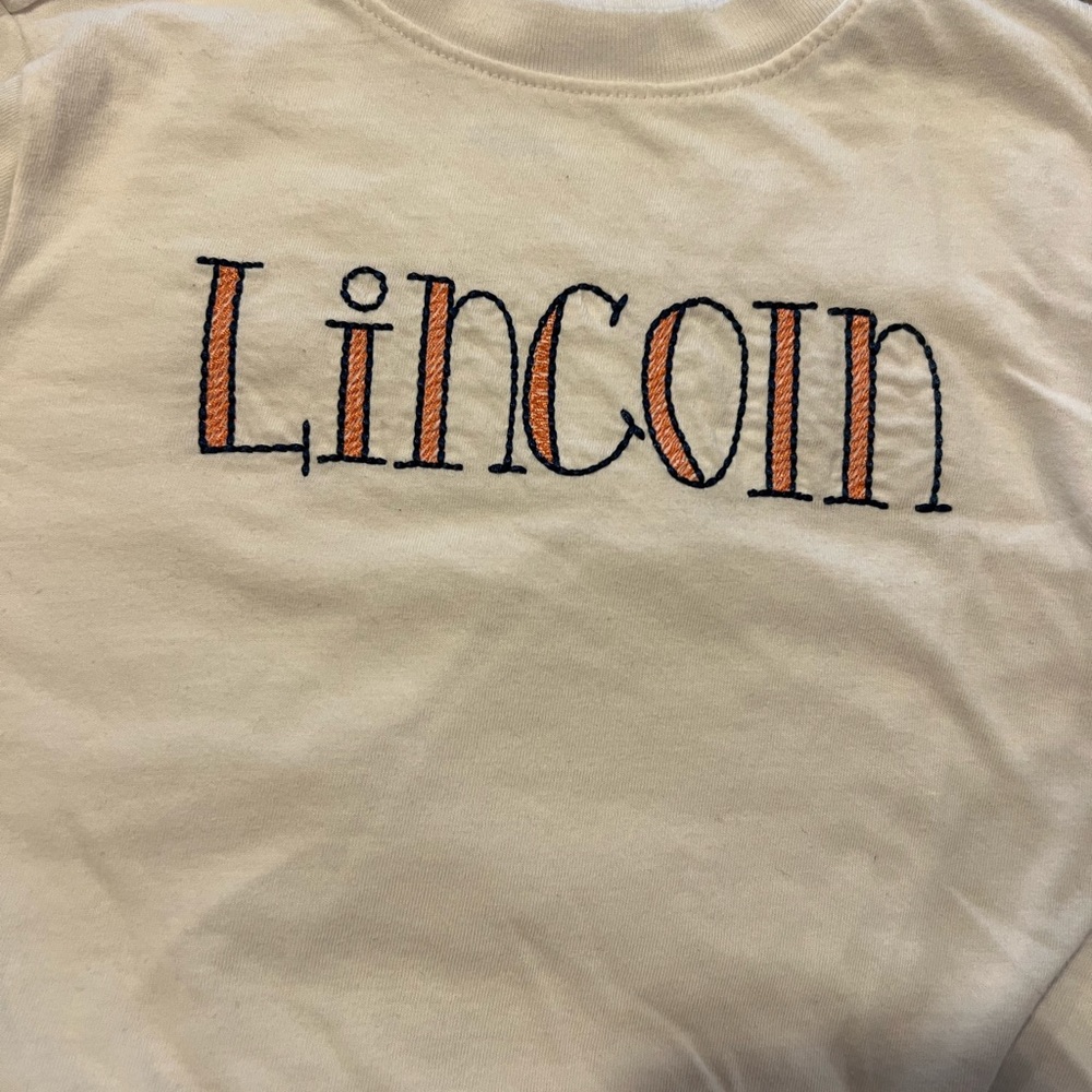 Long sleeve monogram Lincoln XS boy size (4/5 size Cat and Jack) shirt